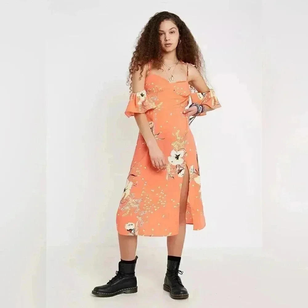 UO Boardwalk  Off-The-Shoulder Midi Dress